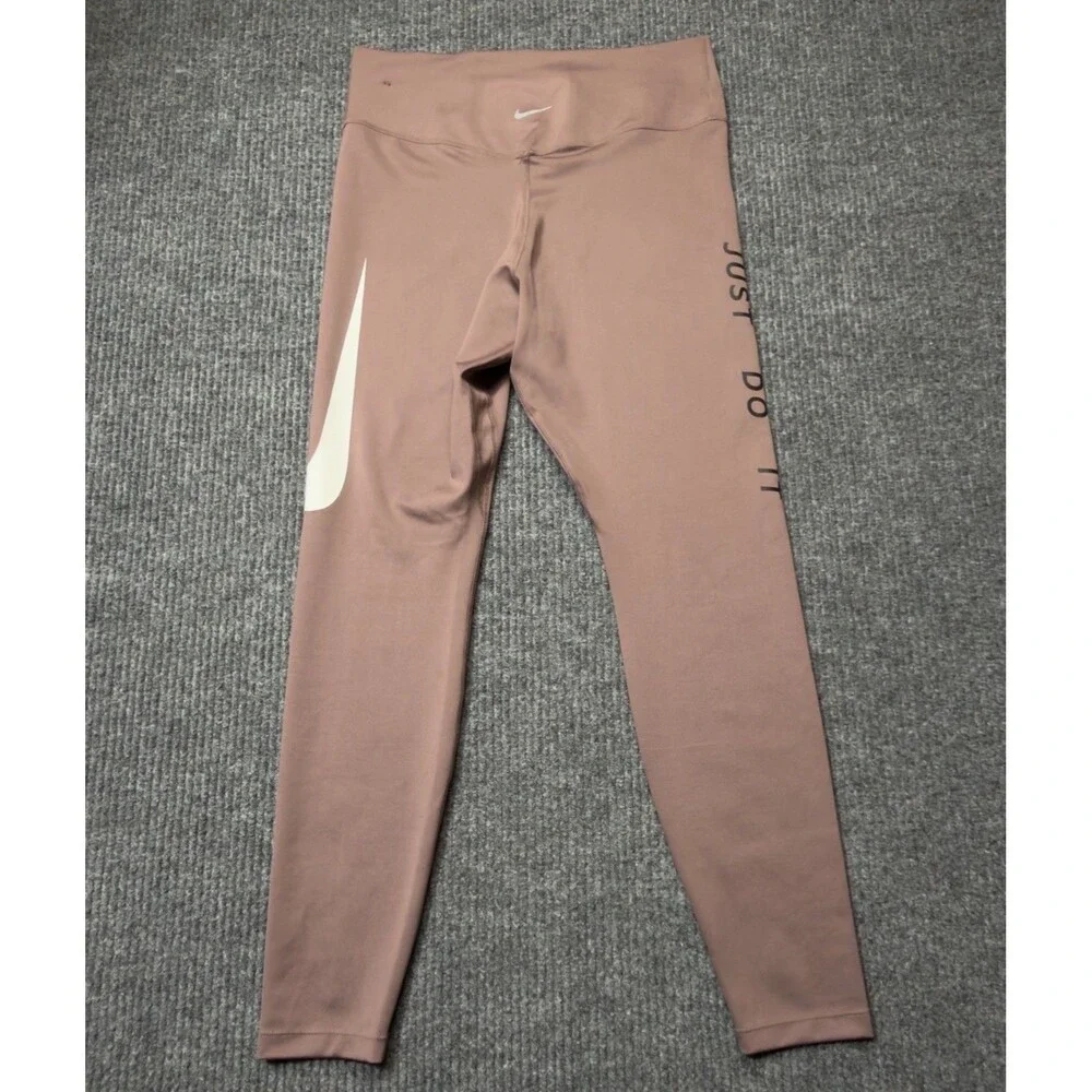 Nike Women 7/8 Running Leggings Dri-Fit Large Purple DB4374-298 Dusty Rose NWOT